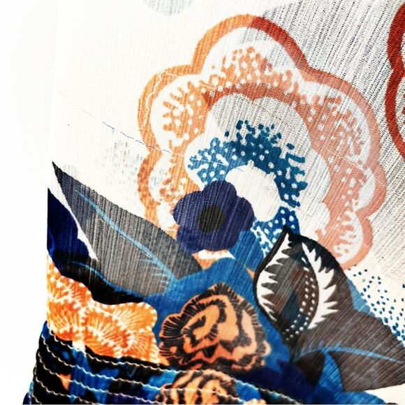 Tramp Floral Sheer Colorful Swing Blouse Size Large EUC - Picture 9 of 16